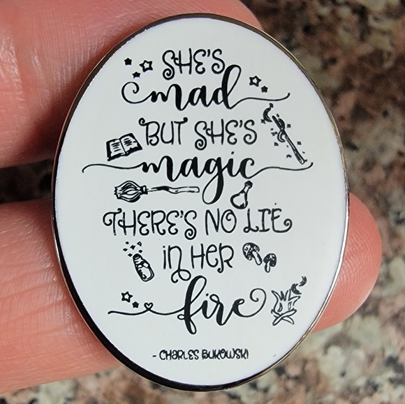 *Mix & Match 2 for $13* Charles Bukowski Quote Round Badge Enamel Pin - Picture 1 of 3